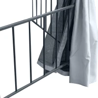 Outsunny 3 x 3(m) Hexagon Gazebo Patio Canopy Party Tent Outdoor Garden Shelter w/ 2 Tier Roof & Side Panel - Grey(m-10)