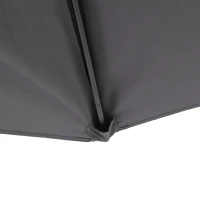 Outsunny 3(m) Half Parasol Semi Round Umbrella Patio Metal Frame Crank Handle for Balcony-- NO BASE INCLUDED, Grey(m-10)