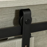 PawHut Hundekäfig mit 2 Türen, Hundebox, Transportbox für Hunde, rustikales Design, verriegelbar, Grau(m-9)