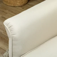 HOMCOM 3 Seater Sofa, Modern Fabric Sofa Couch with Spring Cushion, Rubber Wood Legs, 191cm Upholstered Settee for Living Room, Bedroom, Home Office, Guest Room, Cream White(m-8)