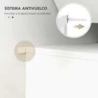 kleankin Mueble para Debajo del Lavabo Armario de Baño de Pared con 2 Puertas y Estante Interior Ajustable Estilo Moderno 60x30x62,5 cm Blanco(m-6)