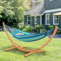 Outsunny Suporte para Camas de Rede de Madeira 325x120x118cm Estrutura para Cama de Rede Dupla Carga Máxima 120kg para Jardim Terraço Interior e Exterior Natural(m-2)