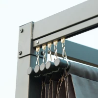 Outsunny Pérgola 3x2m Pérgola de Jardim com Teto Retrátil de Poliéster com Revestimento Resistente para Celebrações Festas Casamento Cinza(m-8)