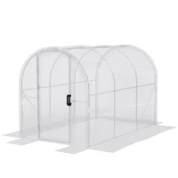 Outsunny Polytunnel Greenhouse Walk-in Grow House with PE Cover, Door and Galvanised Steel Frame, 3 x 2 x 2m, Clear(m-11)