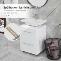 HOMCOM Badkamerkast, Wasbakkastje met Lade, Compact, Spaanplaat, Wit(m-4)