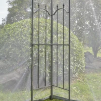 Outsunny 3(M)x3(M) Garden Gazebo Double Top Outdoor Canopy Patio Event Party Wedding Tent Backyard Sun Shade with Netting - Grey(m-14)