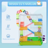 PawHut cusca cu 5 niveluri pentru rozatoare, 46x30x58 cm(m-6)