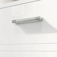 kleankin Under Sink Cabinet, Bathroom Vanity Unit, Pedestal Under Sink Design, Storage Cupboard with Adjustable Shelf, High Gloss, White(m-9)