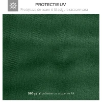 Outsunny Acoperis de Schimb 3x3m, Prelata de Schimb pentru Foisor de Gradina din Poliester cu  Orificiu de Ventilatie, Verde(m-4)