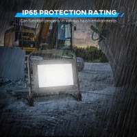 HOMCOM Faretto LED da Lavoro da 6500K con Testa Girevole e Supporto Regolabile, in Alluminio e Metallo, 35x20x32 cm, Nero(m-9)