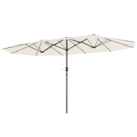 Outsunny Dubbelzijdige Parasol 436 x 260 cm met UV-bescherming en Handzwengel, Beige