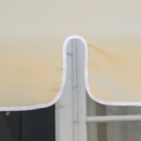 Outsunny Garden Parasol Umbrella, Outdoor Market Table Umbrella with Ruffles & Aluminium Pole, Rectangular Tilting Parasol Sun Shade Canopy, 2 x 1.3m, Beige(m-10)