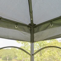 Outsunny 3(M)x3(M) Garden Gazebo Double Top Outdoor Canopy Patio Event Party Wedding Tent Backyard Sun Shade with Netting - Grey(m-10)