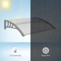 Outsunny Daszek nad drzwi i okna, Osłona dla wejść i okien, 100Dł x 75Szer x 23Wys cm, Srebrny(m-7)