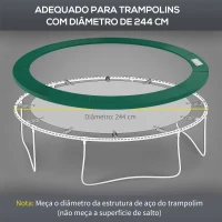 HOMCOM Cobertura de Proteção Ø244 cm de Borda de Trampolim Espuma de Proteção para Trampolim para Exterior Verde(m-5)