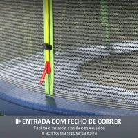 SPORTNOW Rede de Segurança para Trampolim Ø244 cm Rede de Substituição de Trampolins com Fecho de Correr para 6 Postes Verde(m-5)