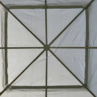 Outsunny 3(M)x3(M) Garden Gazebo Double Top Outdoor Canopy Patio Event Party Wedding Tent Backyard Sun Shade with Netting - Grey(m-13)