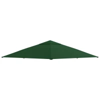 Outsunny Acoperis de Schimb 3x3m, Prelata de Schimb pentru Foisor de Gradina din Poliester cu  Orificiu de Ventilatie, Verde(m-11)