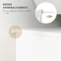 kleankin Mobile Sottolavabo per Bagno a 2 Ante, Armadietto Salvaspazio per Lavandino in Legno con Mensola Regolabile, Bianco Lucido(m-6)