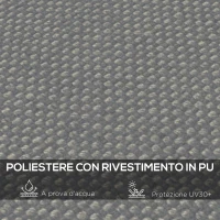 Outsunny Telo di Ricambio per Pergola da Giardino 3x3 m con 16 Fori di Drenaggio, 297x297 cm, Grigio(m-4)