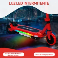 AIYAPLAY Patinete Eléctrico para Niños con Luces LED Acelerador de Pulgar y Ruedas sin Pinchazos Velocidad de hasta 10 km/h Rojo(m-4)