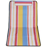 Outsunny 2-Delige Set Strandmat, Verstelbaar, Opvouwbaar, 124L x 53B x 37-50H cm, Meerkleurig(m-8)
