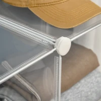 HOMCOM Mobile Scarpiera Modulare Salvaspazio, 6 Cubi in Plastica PP, 65x32x162 cm, Trasparente(m-9)