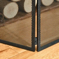 Kratka ochronna do kominka kratka chroniąca przed iskrami z siatką składany metal czarny(m-9)