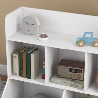 HOMCOM Mobile Portagiochi per Bambini a 3 Livelli con 5 Scomparti in Legno, 91.5x43x79cm, Bianco(m-8)