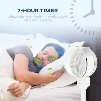 HOMCOM 9'' Air Circulator Fan 3 Speed 3 Mode, 70° Oscillation 90° Vertical Tilt, Remote Controller, for Living Room, Bedroom, Office, White(m-7)