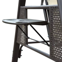 Outsunny 3-Sitzer Hollywoodschaukel mit Sonnendach Beige+Braun 121×208×172 cm(m-11)