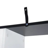 HOMCOM Bücherregal S-förmig Ausstellungsregal Standregal 5-stöckiger moderner Raumteiler Spanplatte Schwarz 60 x 24 x 184,5 cm(m-7)