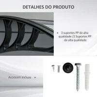 Outsunny Marquise para Portas e Janelas 196x75x23 cm Marquise de Proteção contra Sol e Chuva com Cobertura de Policarbonato Preto(m-5)