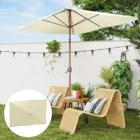 Outsunny Toldo de Recambio de Sombrilla de 3x2 m Toldo de Repuesto para Sombrilla con Ventilación Superior Anti-UV 50+ Beige(m-2)