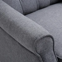 HOMCOM Recliner Armchair, Vintage Reclining Chair with Nail Head Trim, Wingback Chair with Button Tufted Back and Footrest, for Living Room, Grey(m-8)