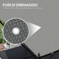 Outsunny Telo di Ricambio per Pergola da Giardino 3x3 m con 16 Fori di Drenaggio, 297x297 cm, Grigio(m-5)