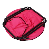Outsunny Campingstuhl Faltbar Campingsessel mit Lehne, Klappstuhl bis 120kg, gepolstert Moonchair Extra Breit, Faltsessel Outdoor Stuhl für Garten, Balkon, Camping, Rosa(m-9)