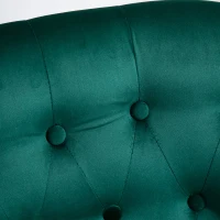 HOMCOM Velvet Accent Chair Set of 2, Button Tufted Wingback Chair with Rubber Wood Legs for Living Room, Bedroom, Dark Green(m-8)