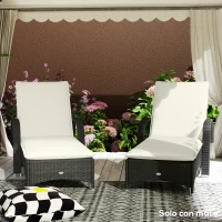 Outsunny 2 Cojines para Tumbonas de Jardín con Protección UV Resistentes a Salpicaduras 193x58x6 cm Crema(m-7)