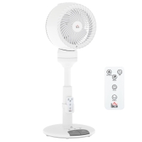 HOMCOM 9'' Air Circulator Fan 3 Speed 3 Mode, 70° Oscillation 90° Vertical Tilt, Remote Controller, for Living Room, Bedroom, Office, White