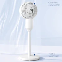 HOMCOM 9" Pedestal Fan, 70° Oscillation 90° Vertical Tilt Oscillating Air Circulator with 3 Speeds, Standing Fan for Home Office, Bedroom, White(m-7)