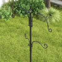 PawHut Vogelvoederstation, Buiten Voederautomaat, 4 Haken, Staal, Zwart(m-10)