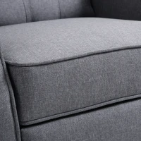 HOMCOM Recliner Armchair, Vintage Reclining Chair with Nail Head Trim, Wingback Chair with Button Tufted Back and Footrest, for Living Room, Grey(m-7)