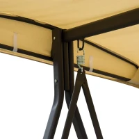 Outsunny 3-Sitzer Hollywoodschaukel mit Sonnendach Beige+Braun 121×208×172 cm(m-10)