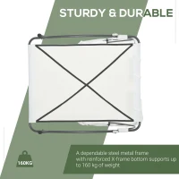 Outsunny® LEŻAK DWUOSOBOWY ZE SKŁADANYM DASZKIEM stal kremowo-biały(m-6)