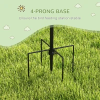 PawHut Vogelvoederstation, Buiten Voederautomaat, 4 Haken, Staal, Zwart(m-6)