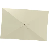 Outsunny Toldo de Recambio de Sombrilla de 3x2 m Toldo de Repuesto para Sombrilla con Ventilación Superior Anti-UV 50+ Beige(m-10)