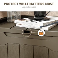 HOMCOM 107 L Plastic Storage Chest with Lid - Dark Brown(m-5)