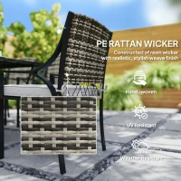 Outsunny Rattan Garden Furniture Set with Cushions, 6 Seater Rattan Dining Set with 6 Armchairs, 150 x 96cm Rectangular Table, Umbrella Hole, for Outdoor, Patio, Balcony, Terrace, Conservatory(m-5)