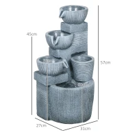 Outsunny Solar Powered Outdoor Water Fountain - Dark Grey(m-3)